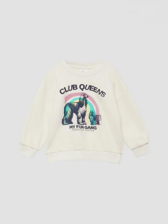 Foto van product Oversized sweatshirt met print s.Oliver crème