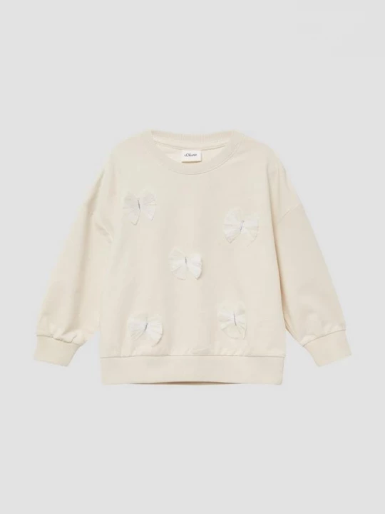 Foto van product Oversized sweatshirt van katoenmix met strikapplicaties s.Oliver beżowy