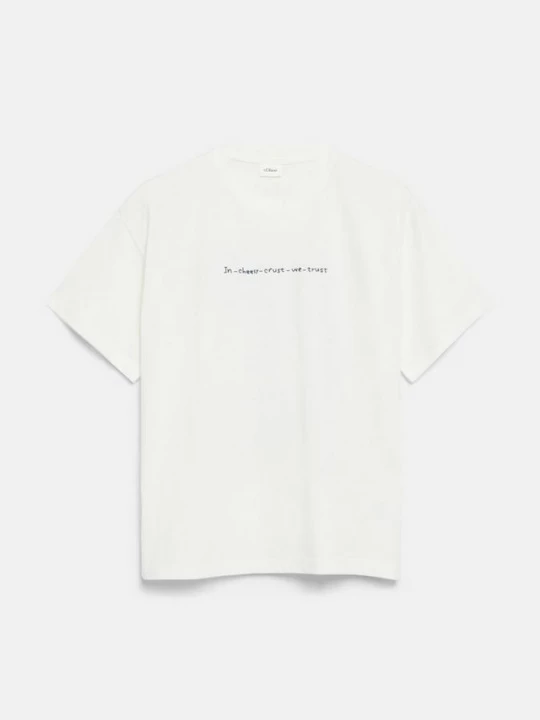 Foto van product Oversized T-shirt met print op de voor- en achterkant s.Oliver crème