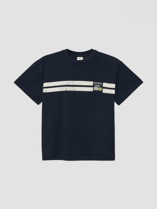 Foto van product Oversized T-shirt met print op voor- en achterkant s.Oliver blauw
