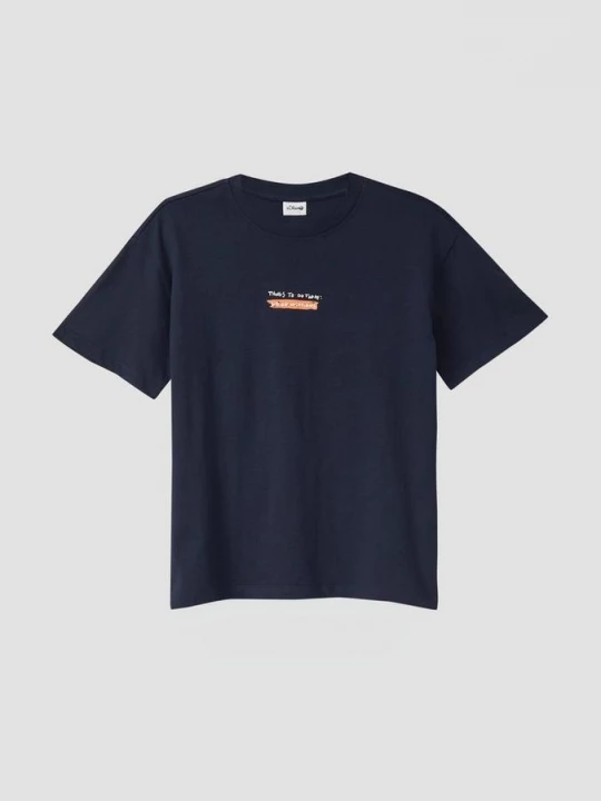 Foto van product Oversized T-shirt met print op voor- en achterkant s.Oliver blauw