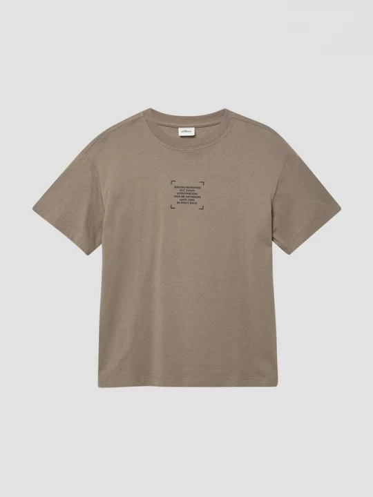 Foto van product Oversized T-shirt met print op voor- en achterkant s.Oliver bruin