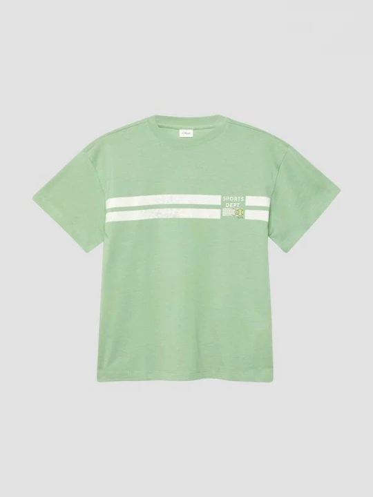 Foto van product Oversized T-shirt met print op voor- en achterkant s.Oliver groen
