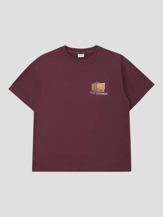 Foto van product Oversized T-shirt met print op voor- en achterkant s.Oliver rood