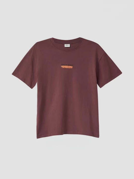 Foto van product Oversized T-shirt met print op voor- en achterkant s.Oliver rood