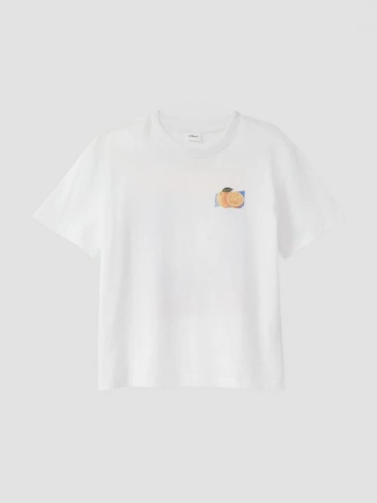 Foto van product Oversized T-shirt met print op voor- en achterkant s.Oliver wit