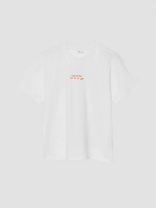 Foto van product Oversized T-shirt met print op voor- en achterkant s.Oliver wit