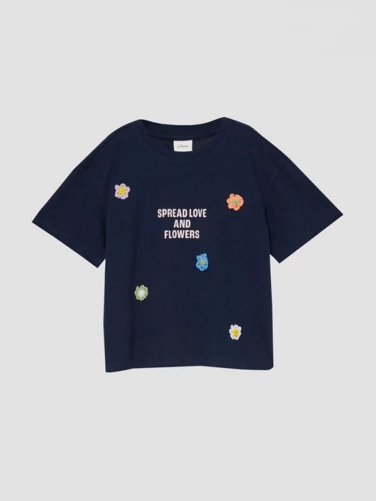 Foto van product Oversized T-shirt met print op voorzijde en applicaties s.Oliver blauw