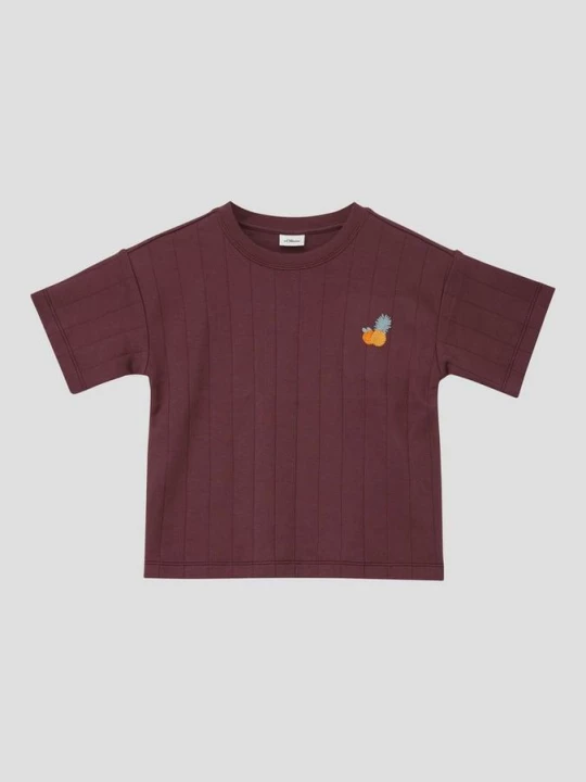 Foto van product Oversized T-shirt van gestructureerde interlockjersey met borduursel s.Oliver rood