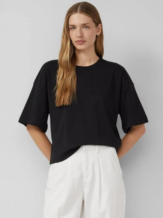 Foto van product Oversized T-shirt van katoenen interlockjersey s.Oliver zwart
