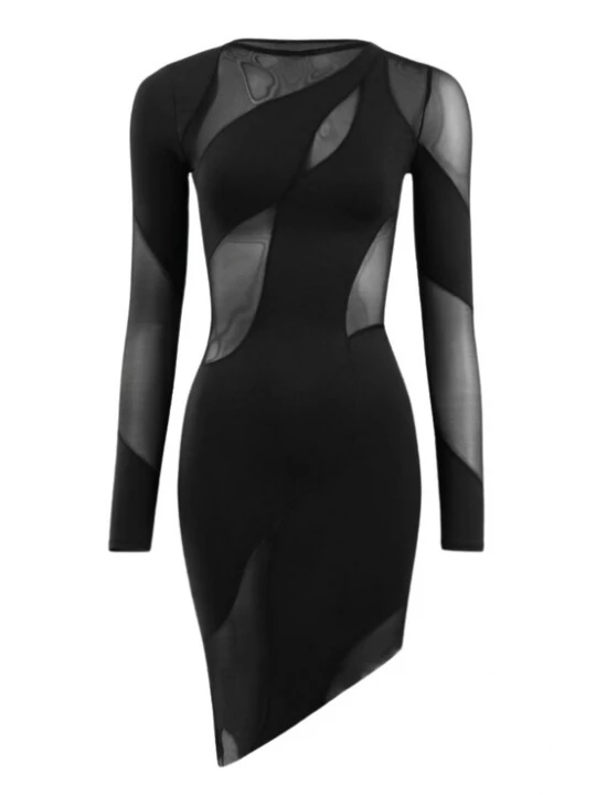 Foto van product OW Collection Cocktailjurk 'Spiral' zwart