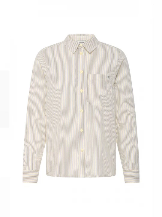 Foto van product Oxmo Blouse ' OXFanny ' lichtblauw / pasteelgeel