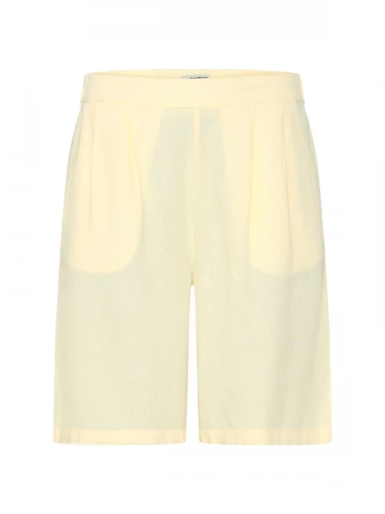 Foto van product Oxmo Broek ' OXNInna Linen Mix Bermuda ' geel
