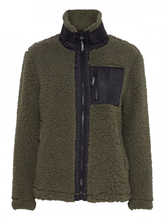 Foto van product Oxmo Fleece jas 'Elin' groen / zwart