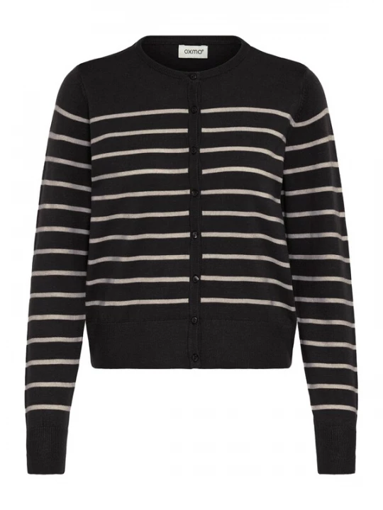 Foto van product Oxmo Gebreid vest 'Fkeana' crème / zwart