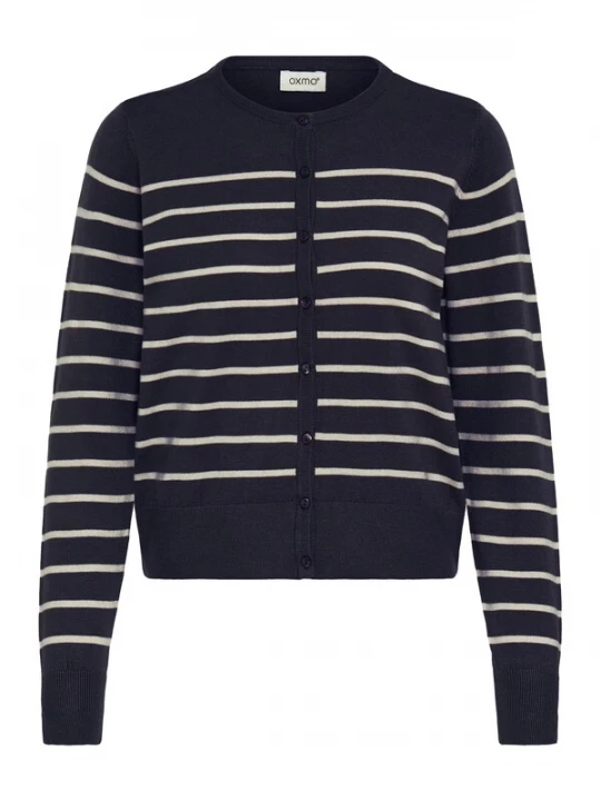 Foto van product Oxmo Gebreid vest 'Fkeana' donkerblauw / wit