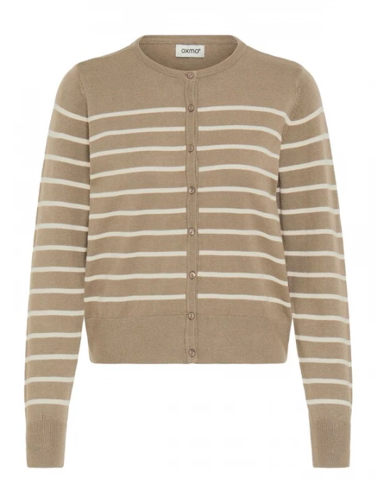 Foto van product Oxmo Gebreid vest 'Fkeana' ecru / taupe