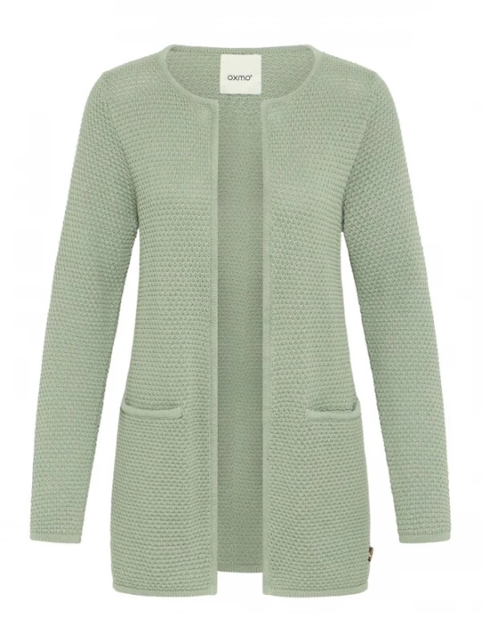 Foto van product Oxmo Gebreid vest 'Hilda' lichtgroen