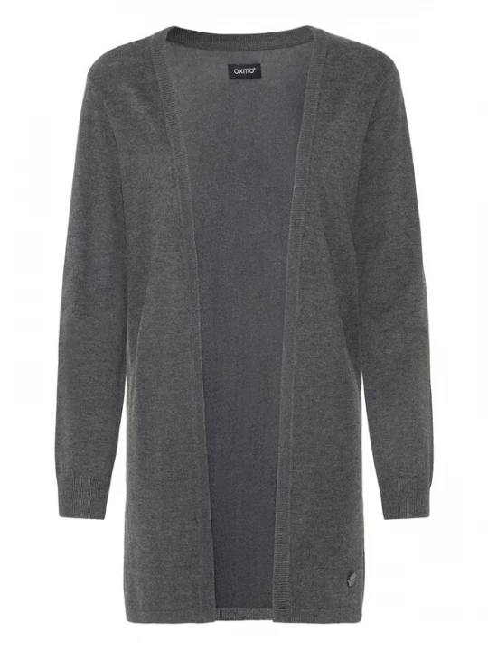 Foto van product Oxmo Gebreid vest ' OXAIDA LONG ' grijs