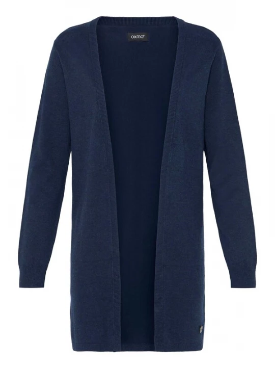 Foto van product Oxmo Gebreid vest ' OXAIDA LONG ' nachtblauw
