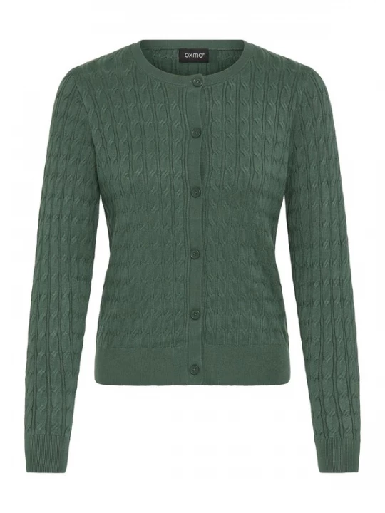 Foto van product Oxmo Gebreid vest 'Oxisasja' donkergroen