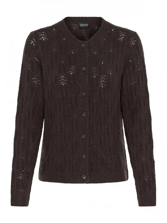 Foto van product Oxmo Gebreid vest 'Sinva' chocoladebruin