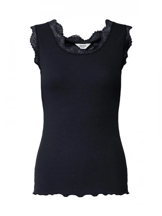 Foto van product Oxmo Top ' OXNSuna Lace ' donkergrijs