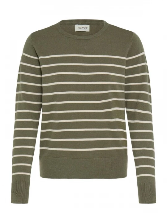 Foto van product Oxmo Trui 'Fkeana' beige / olijfgroen