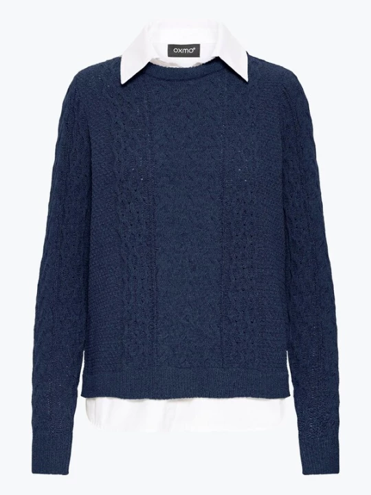 Foto van product Oxmo Trui ' OXFSANVI PU 1 ' donkerblauw