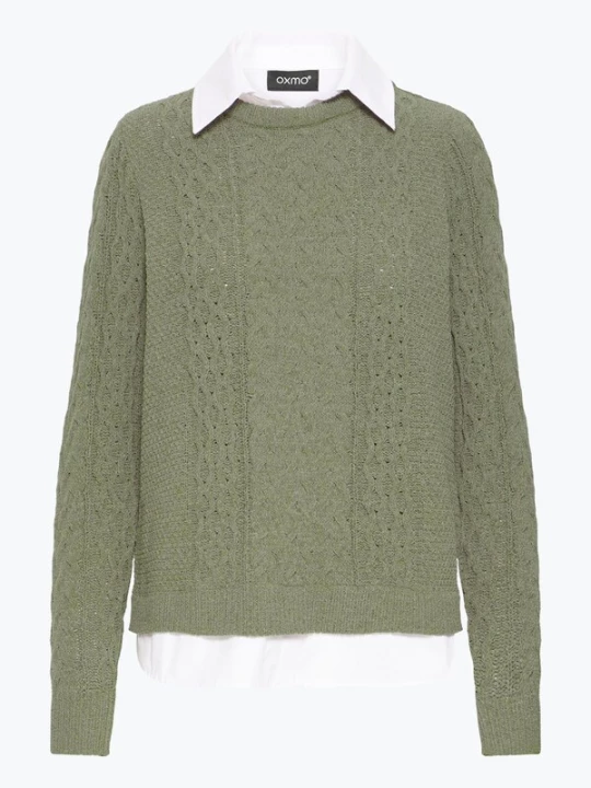 Foto van product Oxmo Trui ' OXFSANVI PU 1 ' olijfgroen