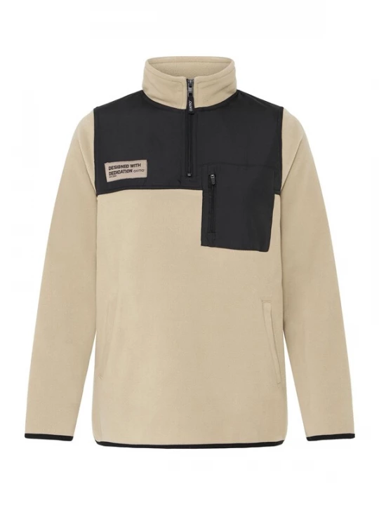 Foto van product Oxmo Trui ' OXNETE HALFZIP ' beige