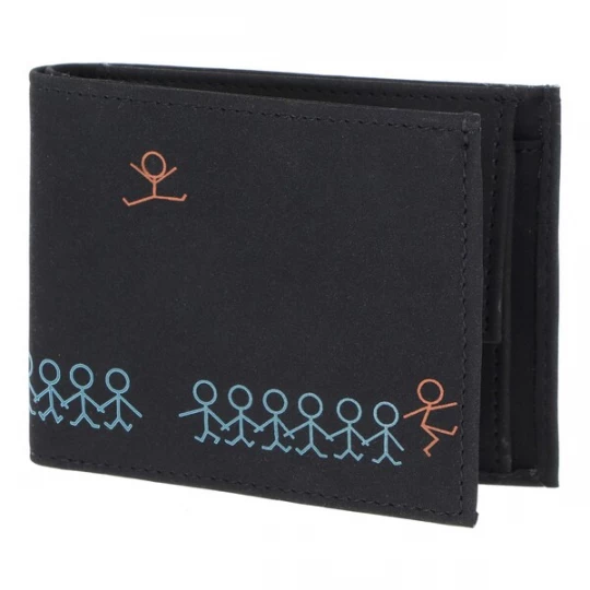 Foto van product OXMOX Portemonnee 'New Cryptan' blauw / donkergrijs / oranjerood