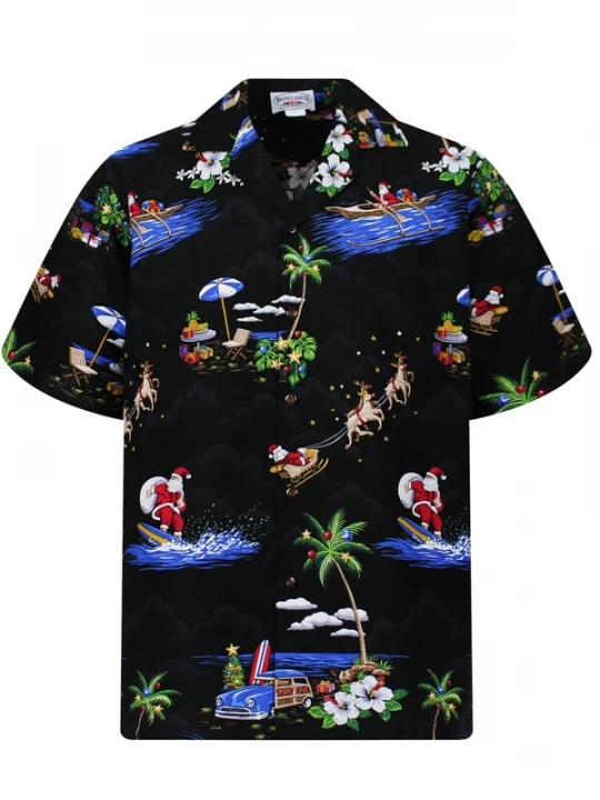 Foto van product Pacific Legend Overhemd 'Christmas Allover' zwart
