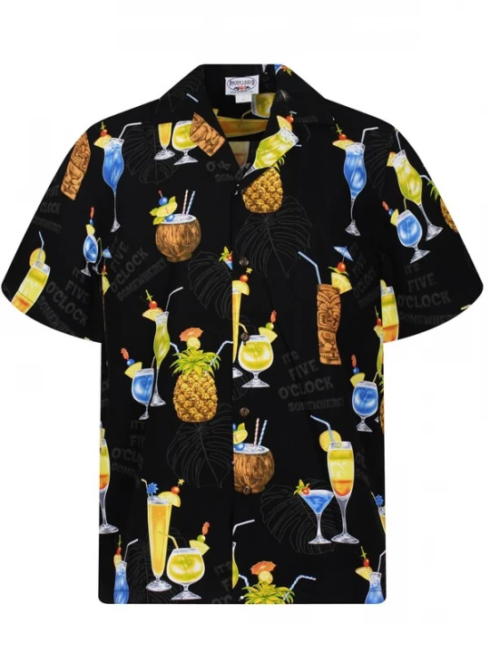 Foto van product Pacific Legend Overhemd 'Cocktail Allover' zwart
