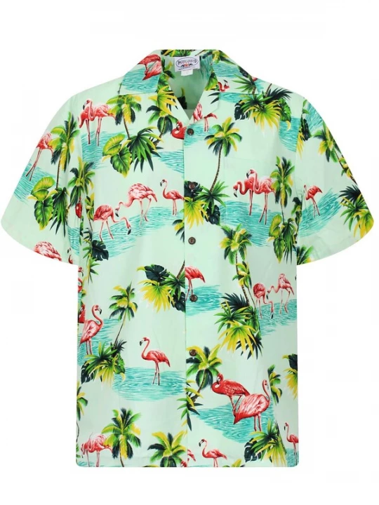 Foto van product Pacific Legend Overhemd 'Flamingo' turquoise / lichtgroen / pink