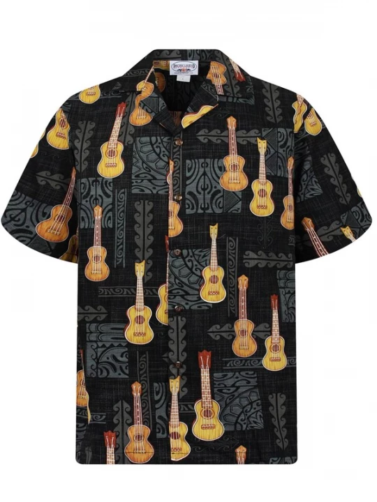 Foto van product Pacific Legend Overhemd 'Gitarre Allover' zwart