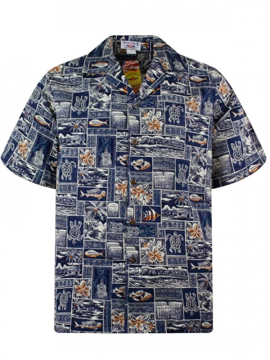 Foto van product Pacific Legend Overhemd 'Puzzle' blauw