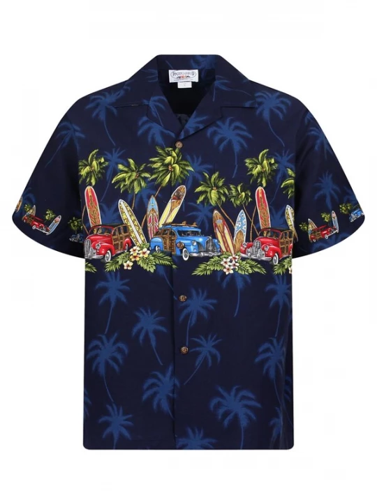 Foto van product Pacific Legend Overhemd 'Surfbretter Autos' blauw