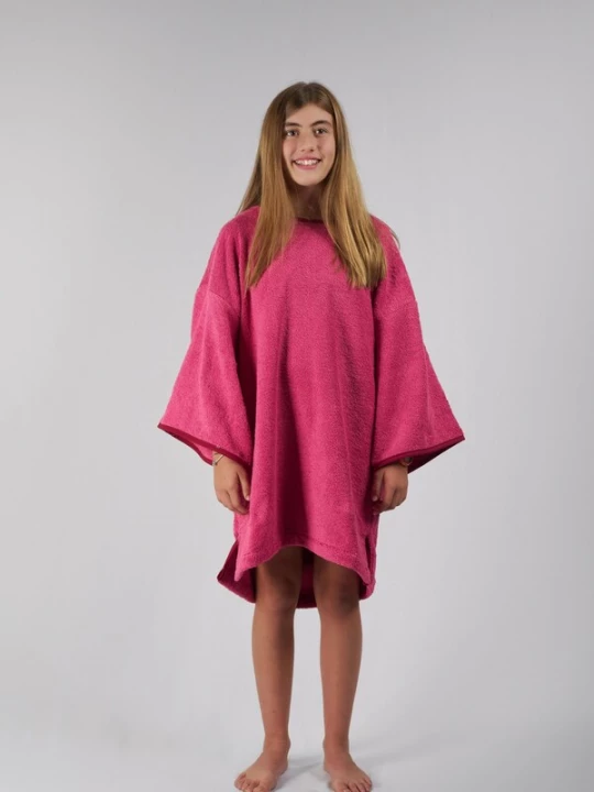 Foto van product Pacifique Sud Badjas 'Poncho Surf' donkerroze
