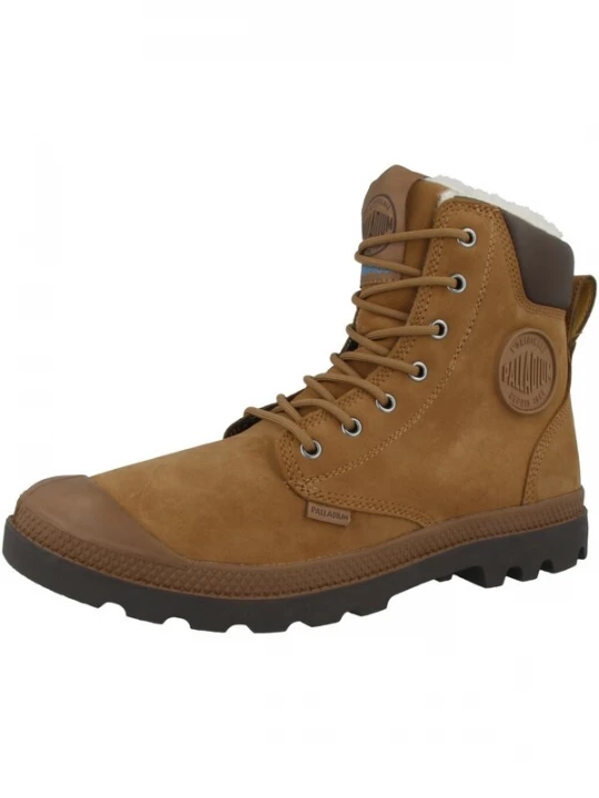 Foto van product Palladium Sneakers hoog 'Pampa' karamel / donkerbruin