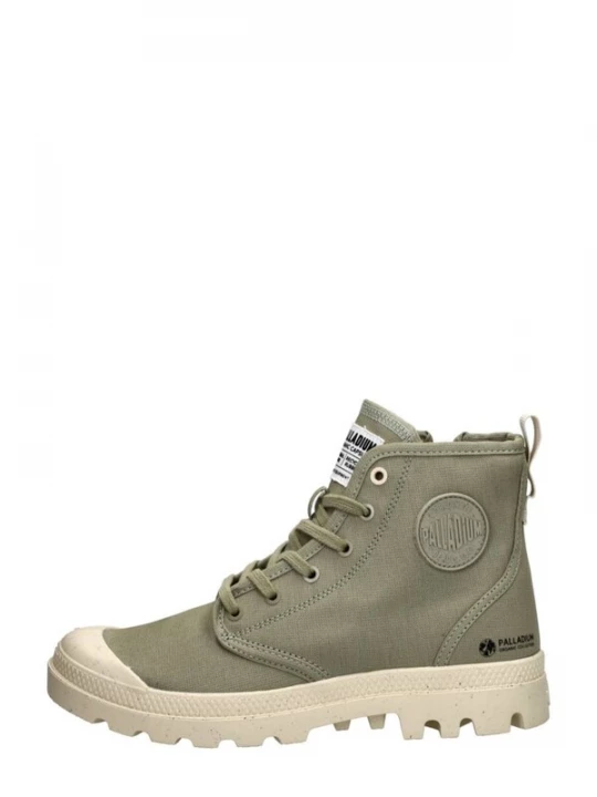 Foto van product Palladium Veterschoen 'Pampa Hi Zip Oragnic' kaki