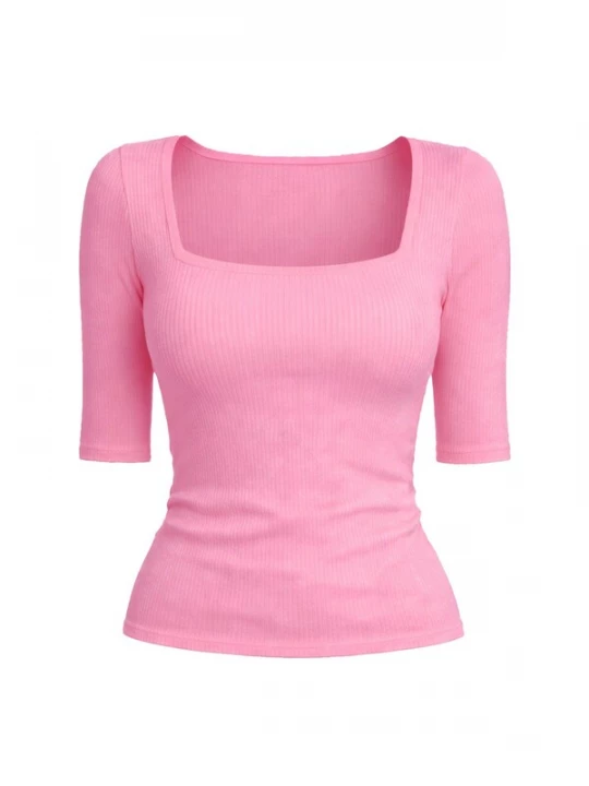 Foto van product PANTHEROAR Shirt 'Caro Neck Short Sleeve Top' pink