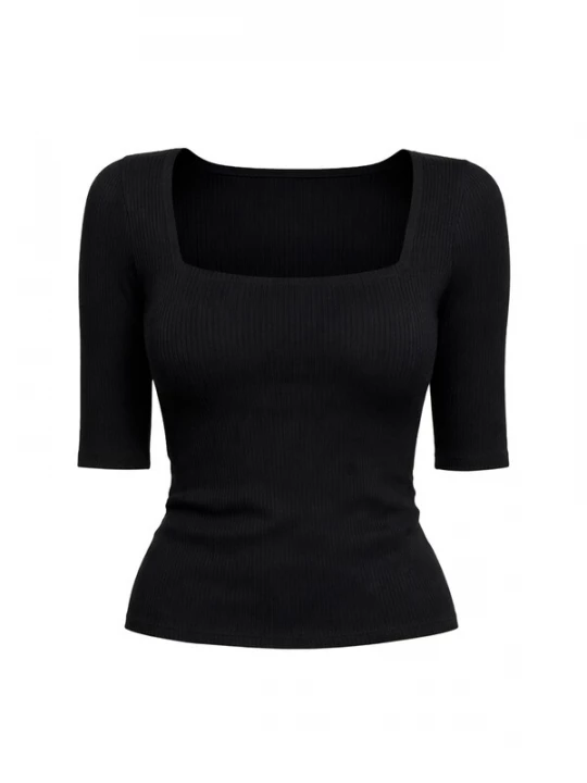 Foto van product PANTHEROAR Shirt 'Caro Neck Short Sleeve Top' zwart