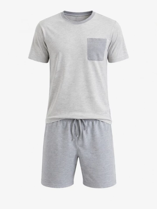 Foto van product PANTONECLO Pyjama kort 'Pantoneclo Men’s Nightwear Set' grijs