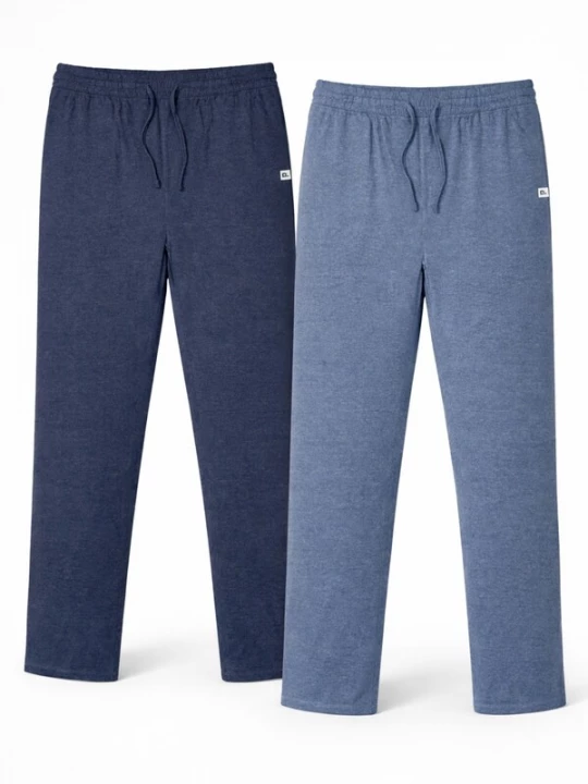 Foto van product PANTONECLO Pyjama lang 'Pantoneclo Men’s Night Wear Long Pajama- 2 PCS' duifblauw