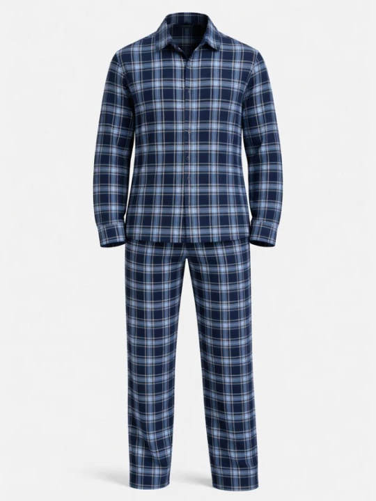 Foto van product PANTONECLO Pyjama lang 'Pantoneclo Men’s Nightwear Set' duifblauw