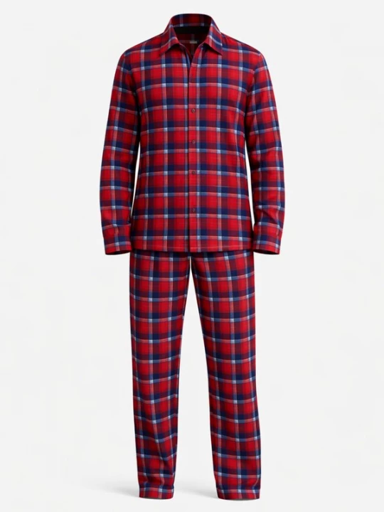 Foto van product PANTONECLO Pyjama lang 'Pantoneclo Men’s Nightwear Set' rood gemêleerd