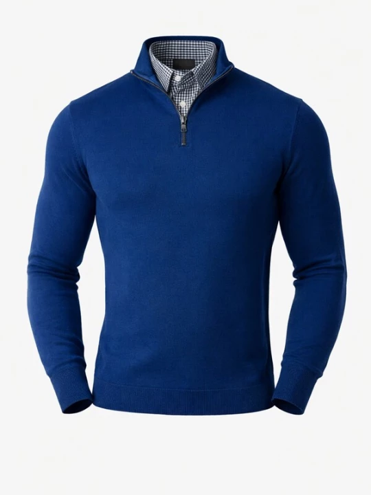 Foto van product PANTONECLO Trui 'Pantoneclo Men’s Mock Sweater' royal blue / koningsblauw