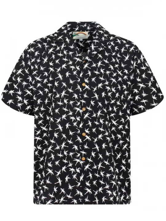 Foto van product Paradise Found Overhemd 'Tom Selleck Dragonfly' zwart