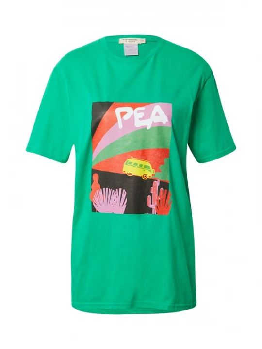 Foto van product Parisienne et Alors Shirt jade groen / orchidee / rood / zwart